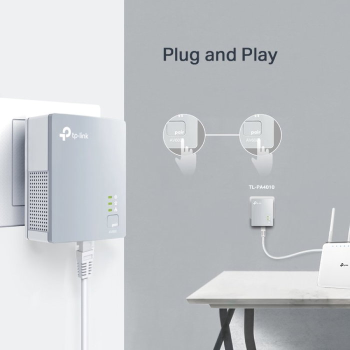 TP-Link TL-PA4010KIT Kit de Nano Adaptadores Powerline 600 Mbps (2 unidades) TP-Link TL-PA4010KIT Kit de Nano Adaptadores Powerline 600 Mbps (2 unidades)